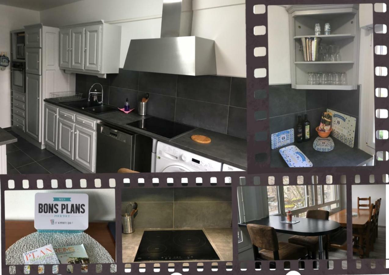 Bedinreims "Burgundy Bottle": Spacious 4-Bedroom Apartment with Free Parking Exterior photo